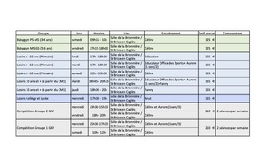  Inscriptions saison 2024 / 2025